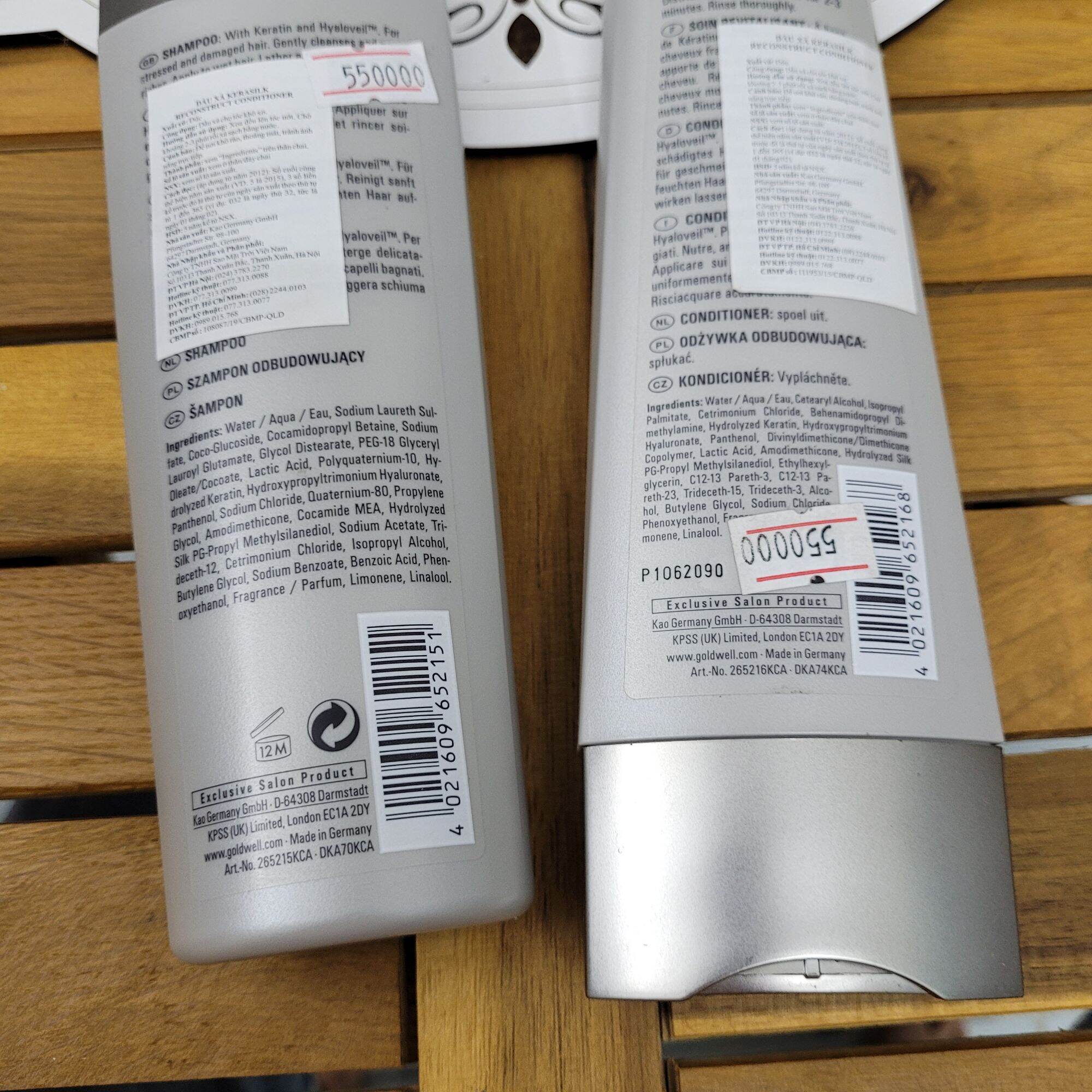 DẦU GỘI XẢ GOLDWELL KERASILK RECONSTRUCT 250ML - 200ML