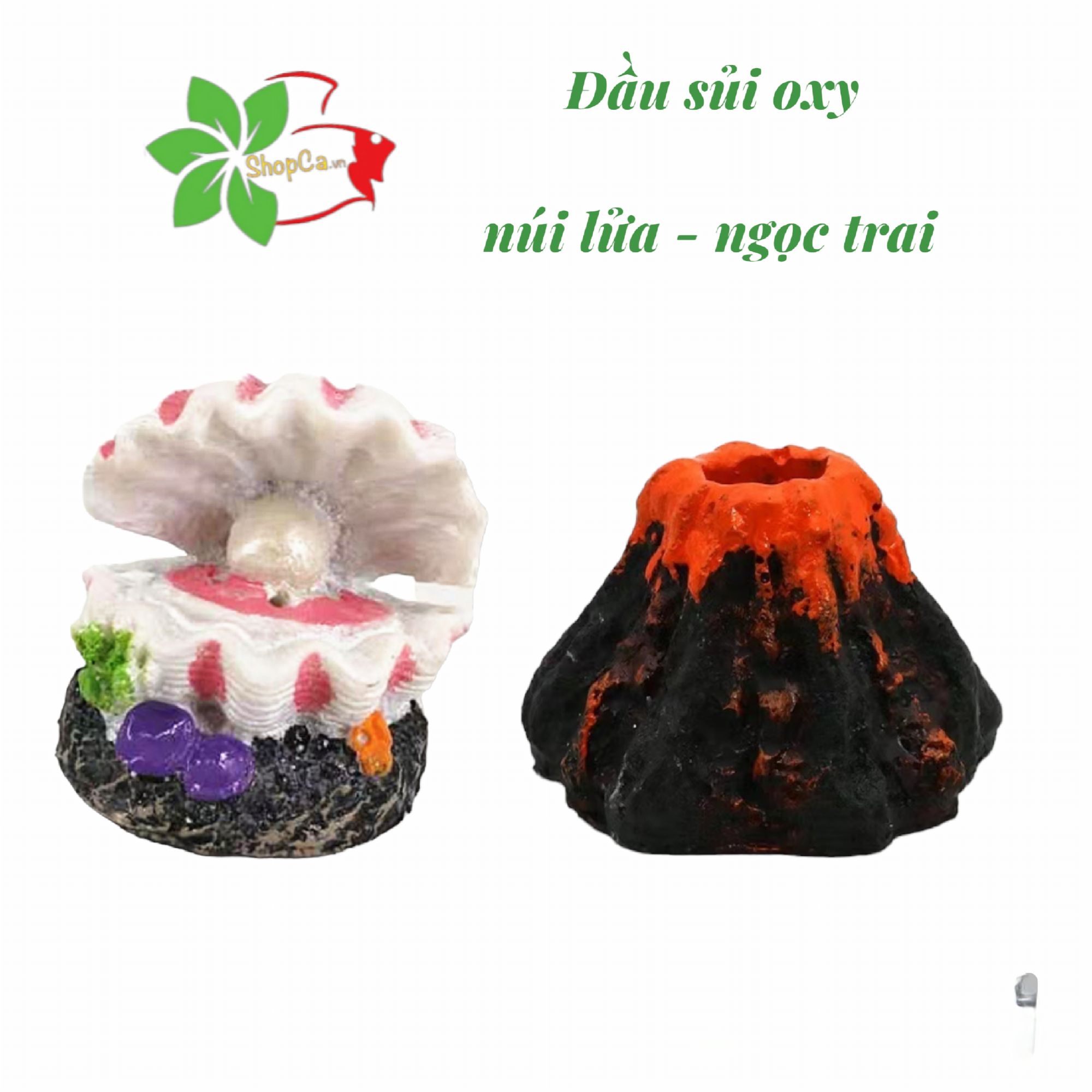 Đầu sủi oxy mô hình núi lửa trang trí cho bể cá cảnh, thủy sinh