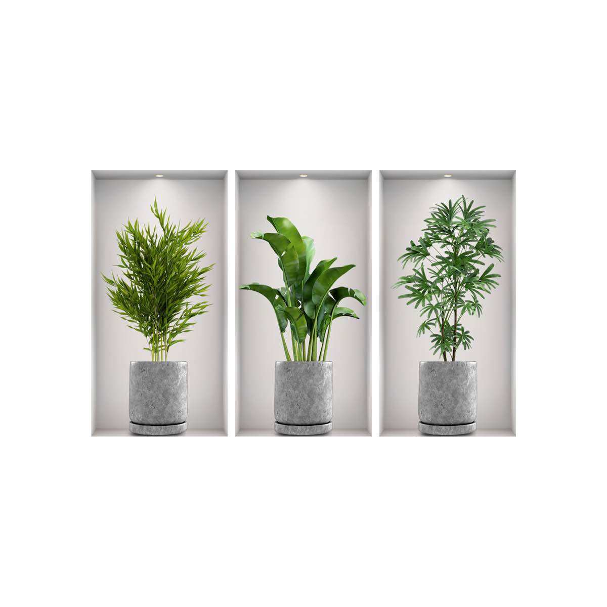 Decal dán tường chậu cây 3D TT02 trang trí phòng khách