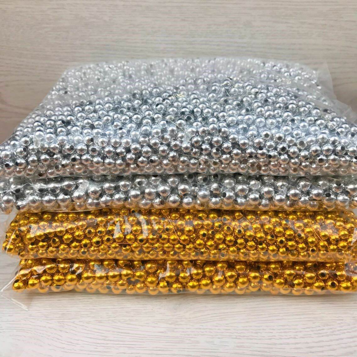 100g Hạt cườm Xi Vàng Bạc Nguyên liệu trang trí handmade