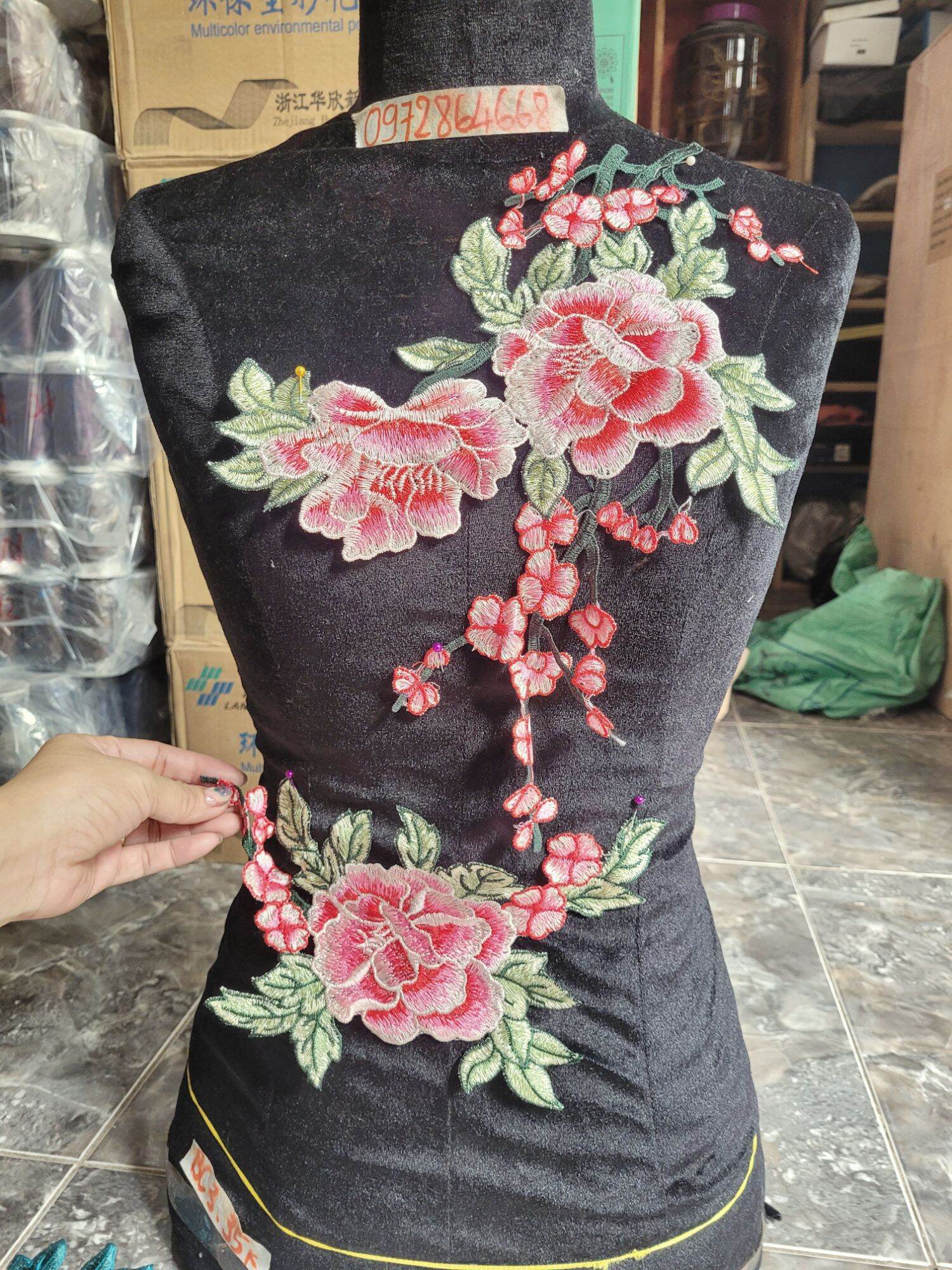 1 bông Hoa thêu trang trí mã H120