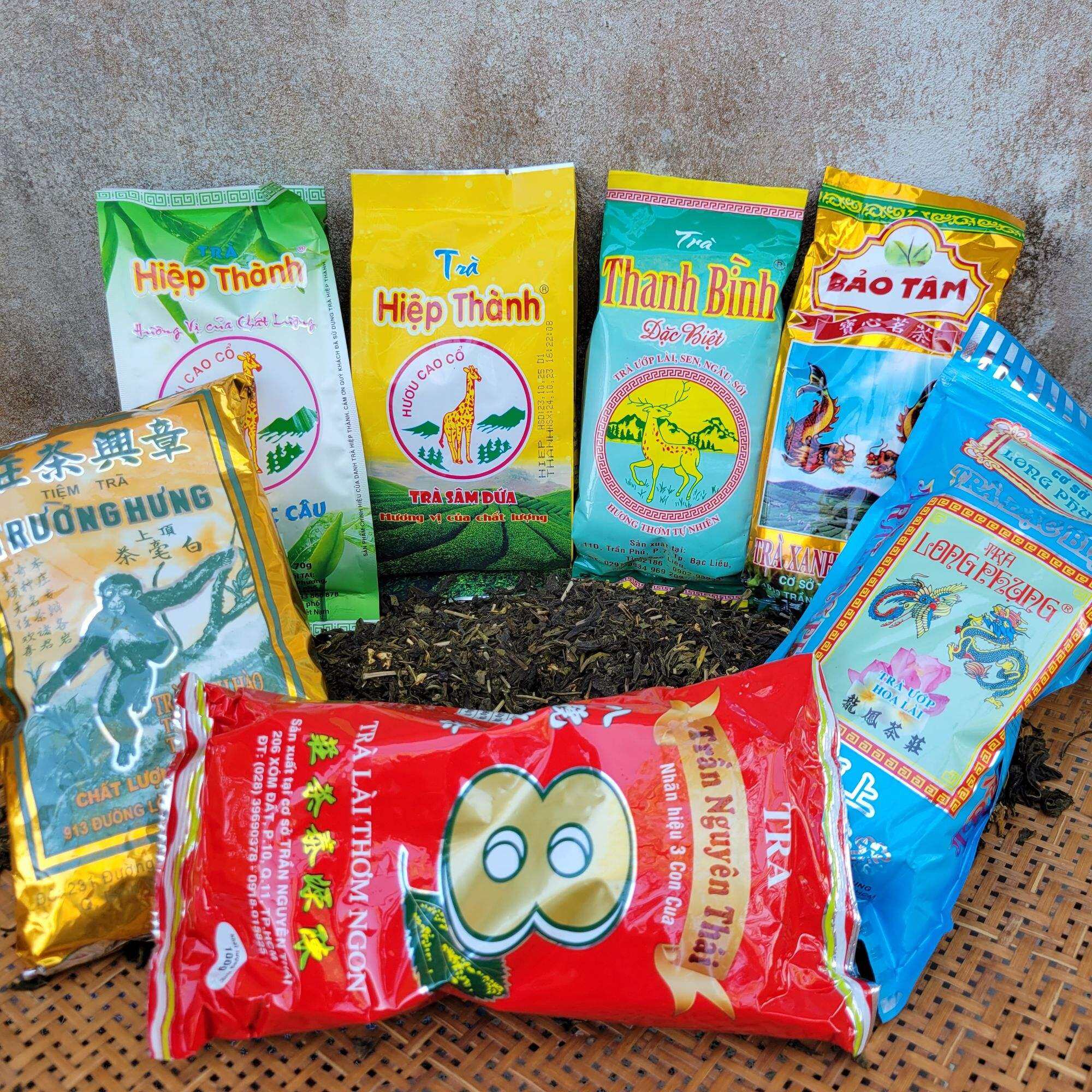 COMBO 7 LOẠI TRÀ LONG PHỤNG- KHỈ VÀNG- CON CUA- MÓC CÂU- SÂM DỨA- THANH BÌNH- BẢO TÂM, 580g.