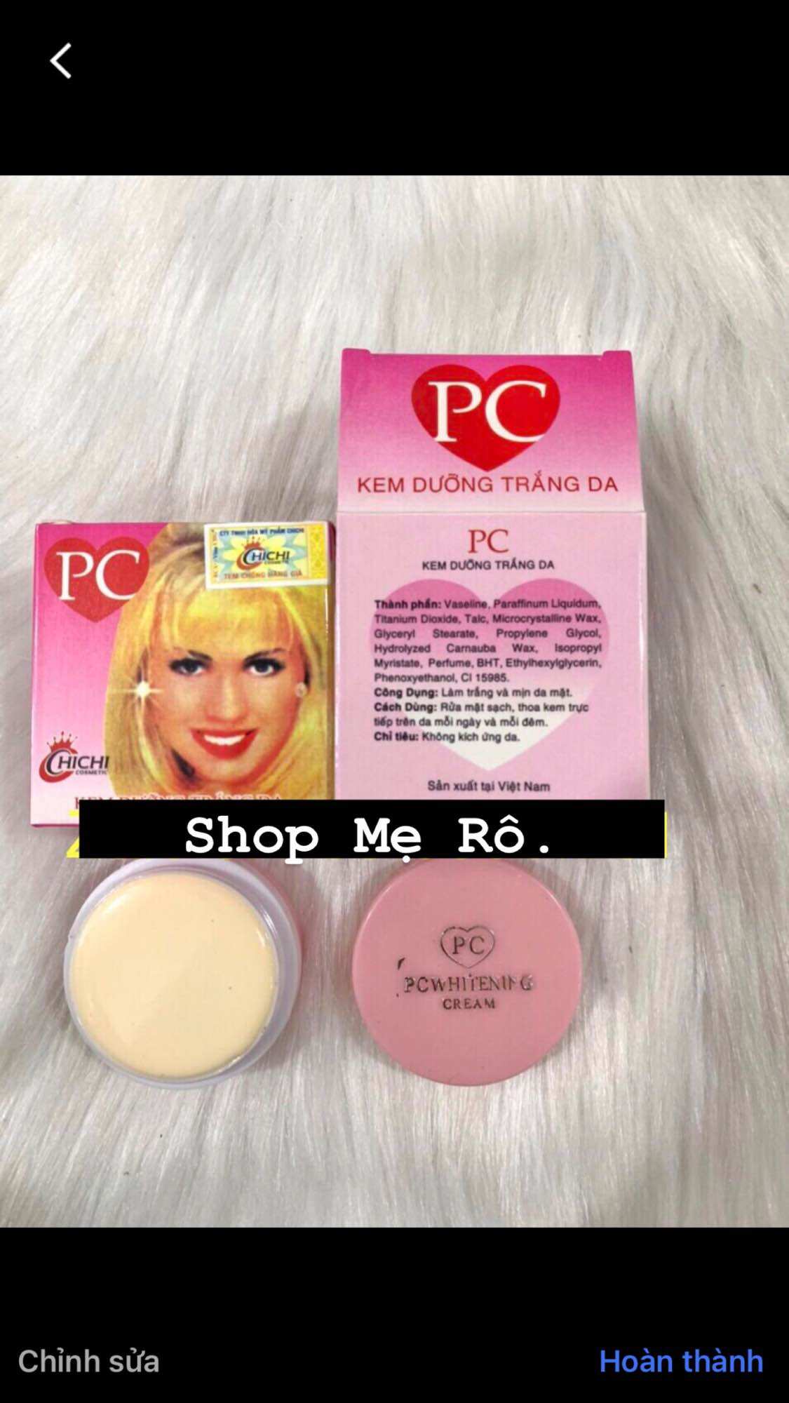 Lẻ 1 hủ kem pc chi chi dưỡng trắng da hủ 4,5gram (hàng việt)