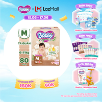 [Từ 22-23 tặng QUÀ TO-SLCH][MỚI RA MẮT] [TẶNG KÈM 8 MIẾNG] Tã quần cao cấp Bobby Organic chăm sóc dịu nhẹ từ thiên nhiên M72