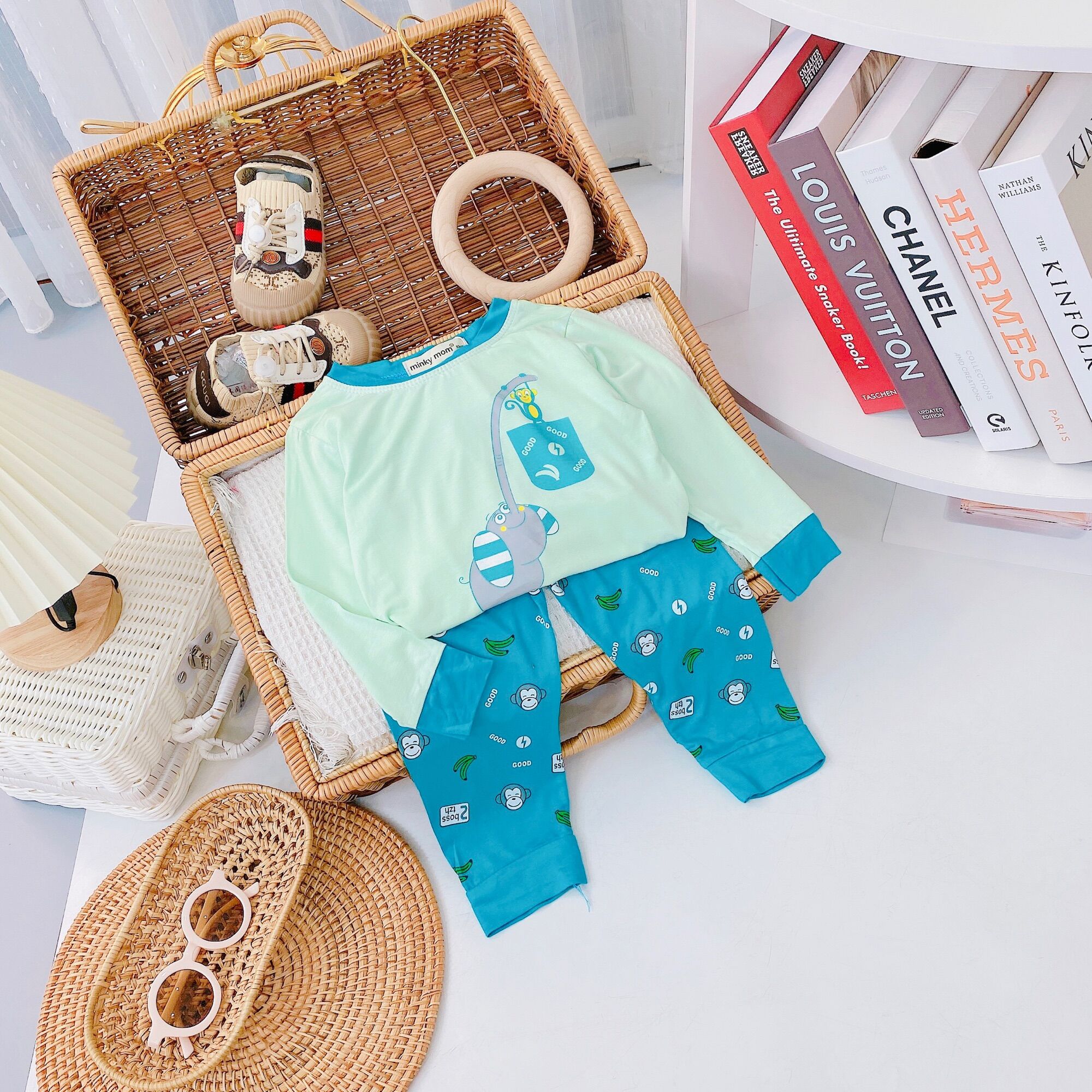 ☘️☘️Bộ Minky mom dài tay phối viền☘️☘️