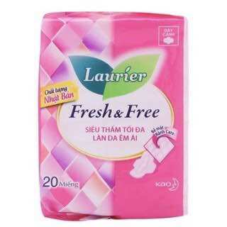 Băng vệ sinh Laurier Fresh&Free dày cánh 20 miếng