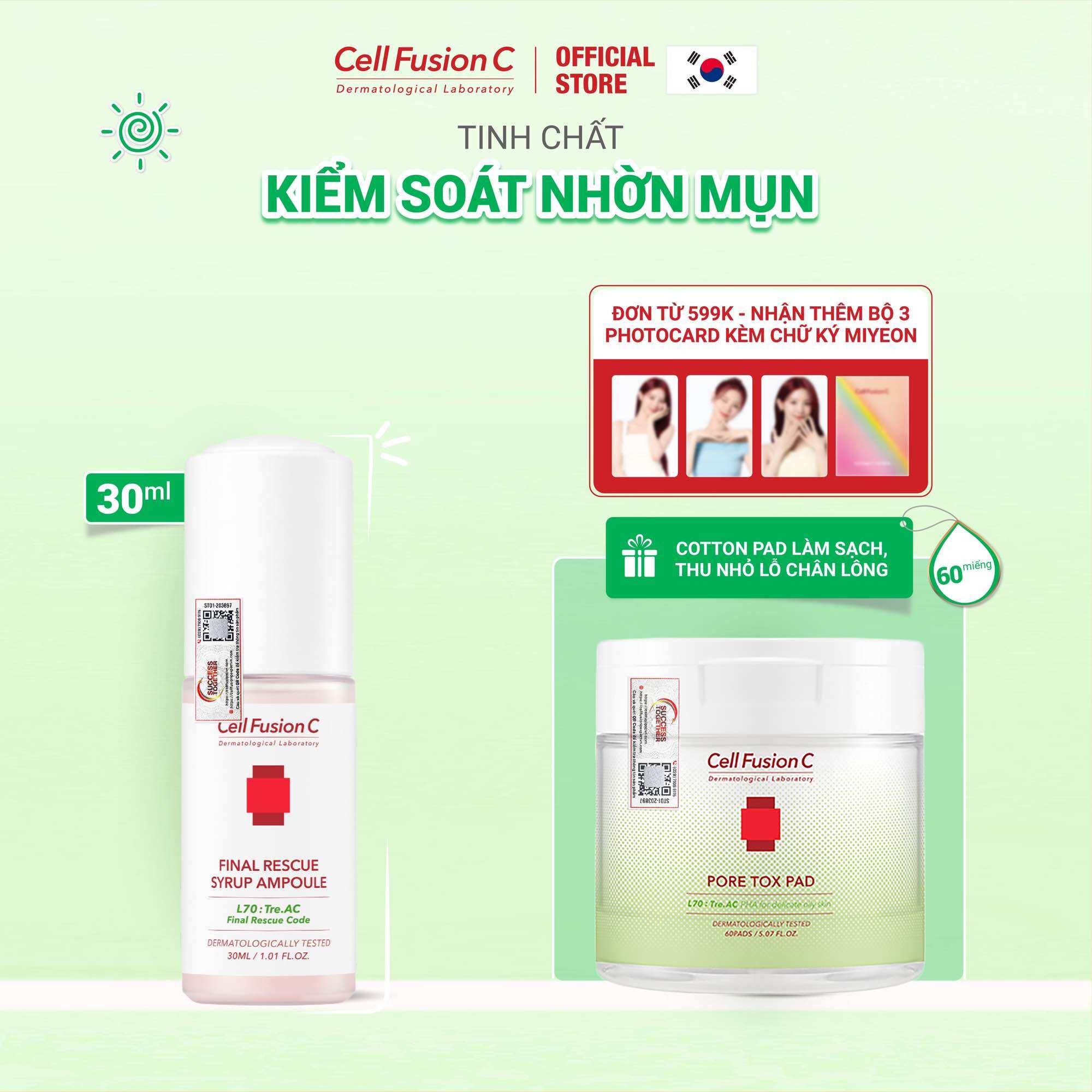 Serum Ampoule Chuyên Biệt Chăm Sóc Da Nhờn Cell Fusion C Final Rescue Syrup Ampoule (30ml)