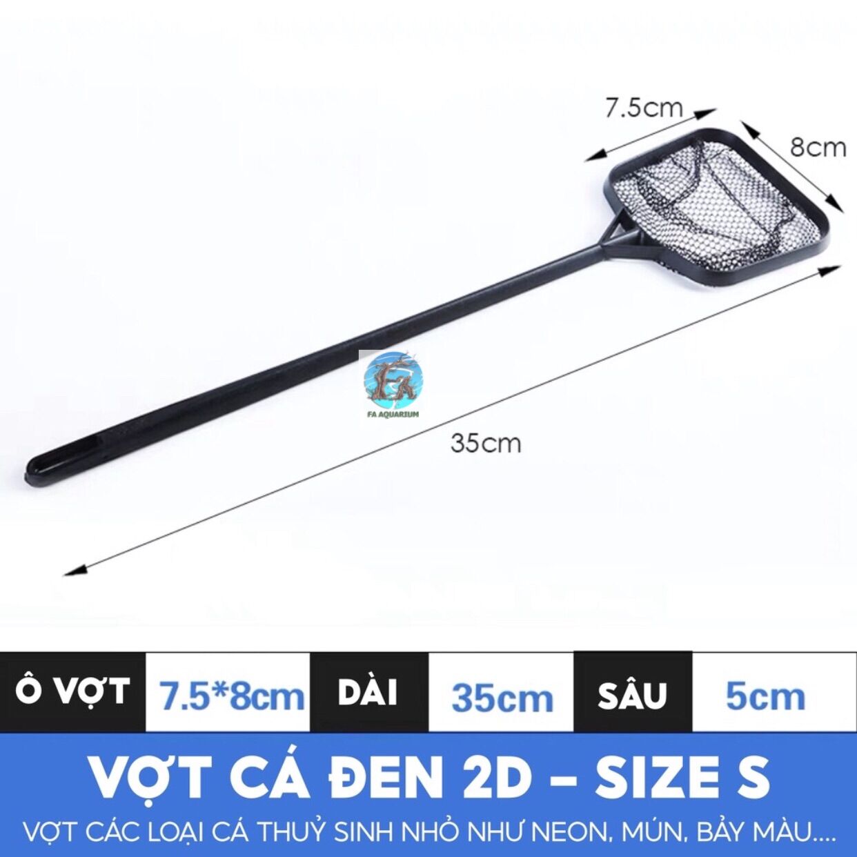 Vợt cá vuông đen, vợt 2D