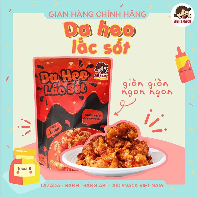 Da heo lắc sốt abi snack - da heo chiên giòn
