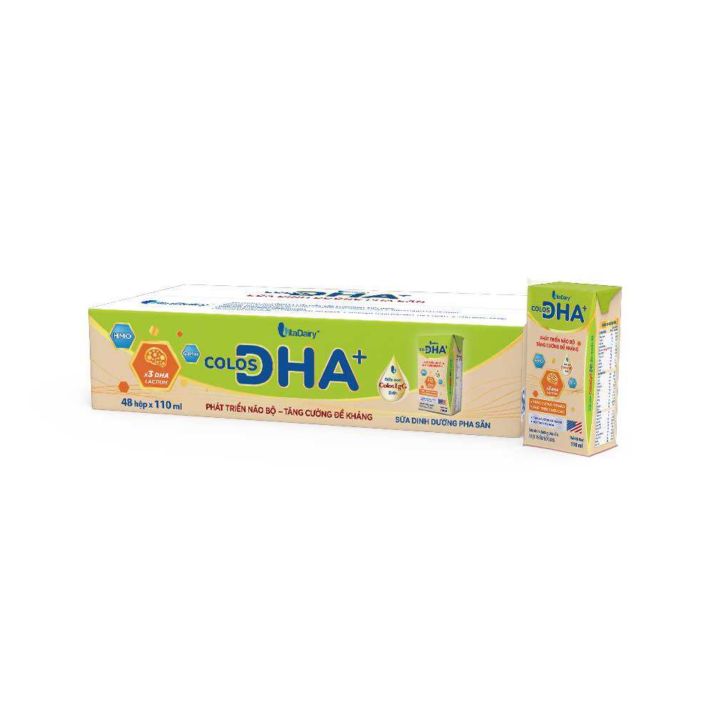 (Tích app Vitadairy)Thùng TPBS Colos DHA 48 hộp 110ml - VitaDairy