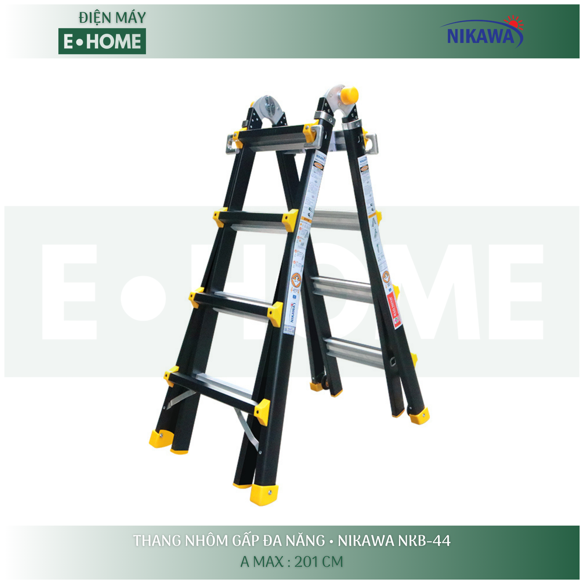 Nikawa NKB-44 | Thang Nhôm Gấp Đa Năng Nikawa NKB-44 New (A-201 & I-414) - Thang Trượt, Rút Lồng Cao