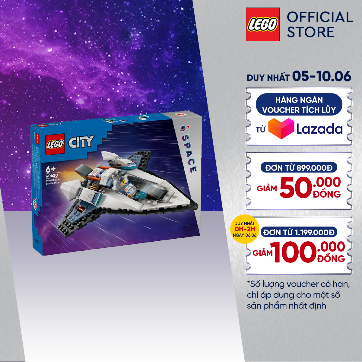 LEGO CITY 60430 Đồ chơi lắp ráp Phi thuyền liên hành tinh (240 chi tiết)