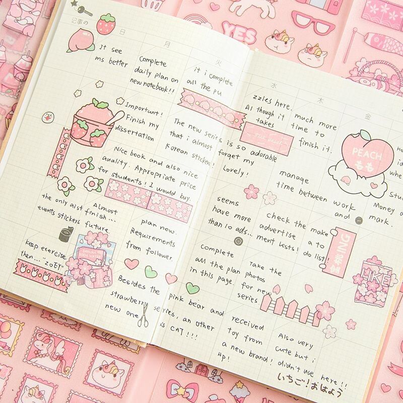 Set 10 tờ sticker hình dán dễ thương , nhiều hình