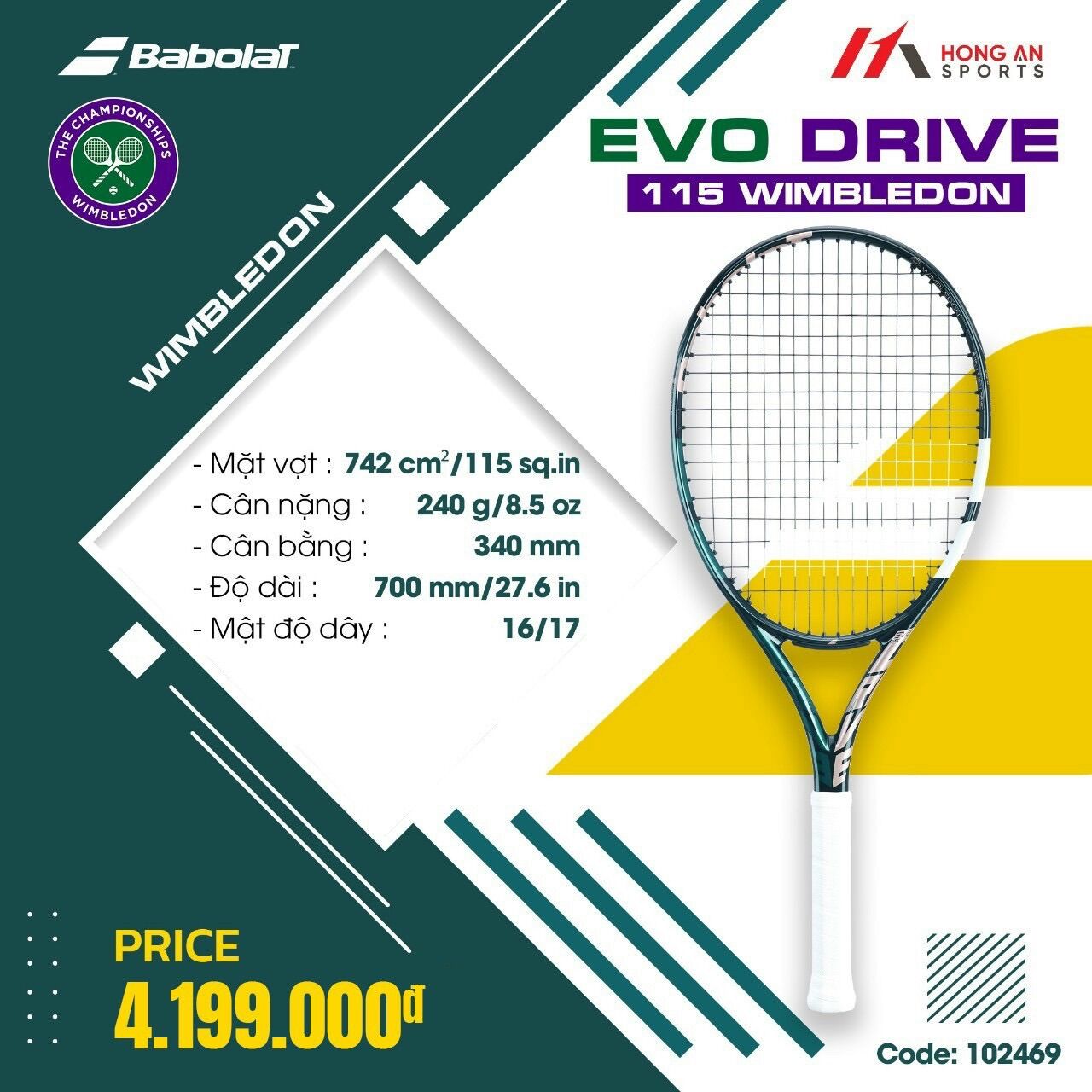 Vợt tennis Babolat trợ lực mới nhất