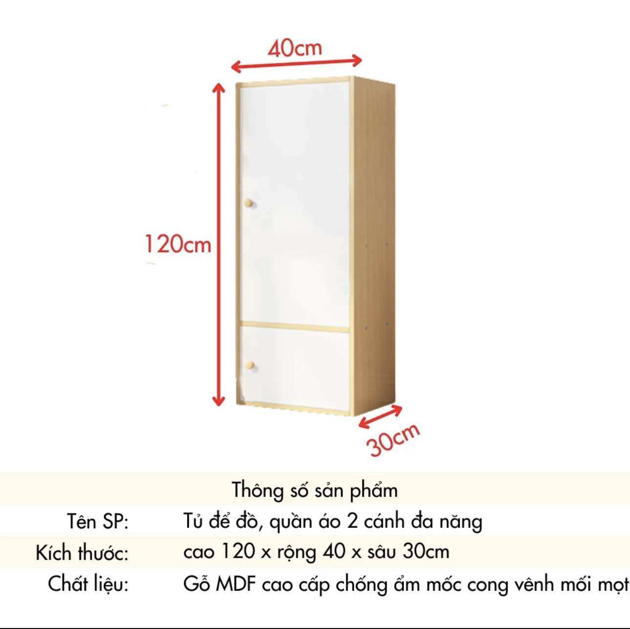 TỦ QUẦN ÁO, TỦ TRẺ EM, TỦ CAO 2 CÁNH
