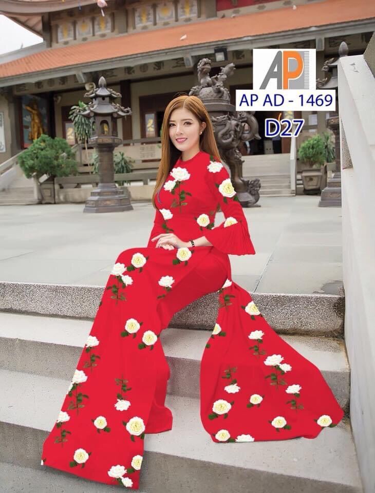 Vải áo dài in hoa hồng trắng