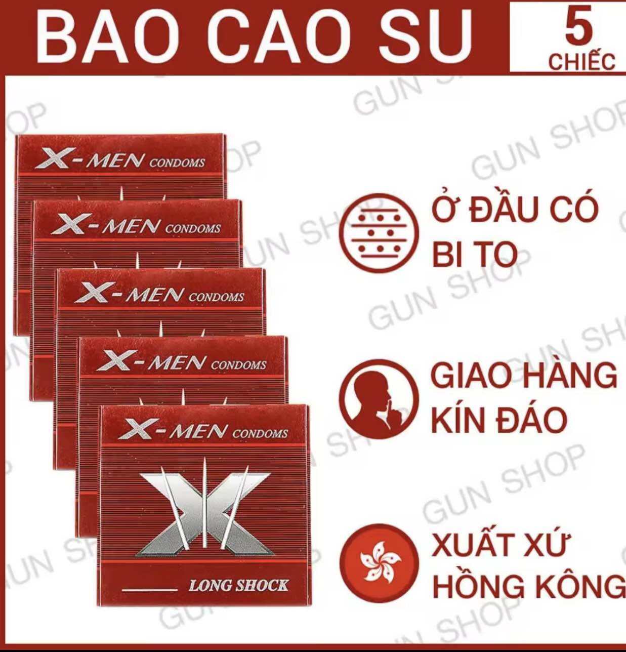 Hộp 10 chiếc bao cao su xmen có 6 bi lớn