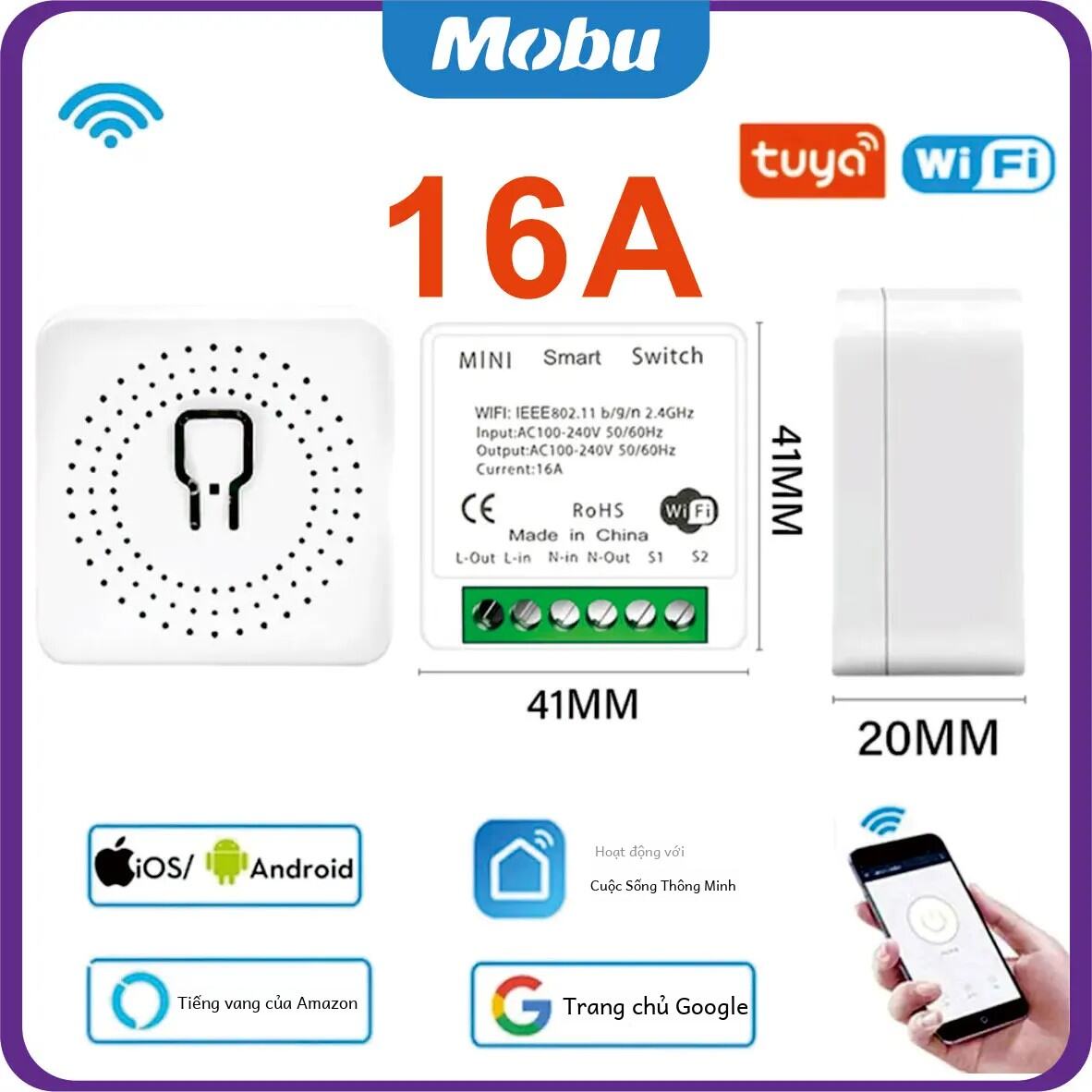 16a Mini Wifi Tự Làm Công Tắc Đèn Mô Đun Điều Khiển 2 Chiều Tương Thích Với Tuya Cuộc Sống Thông Minh Alexa Alice Google Home chất Liệu Nhựa Điều Khiển Từ Xa