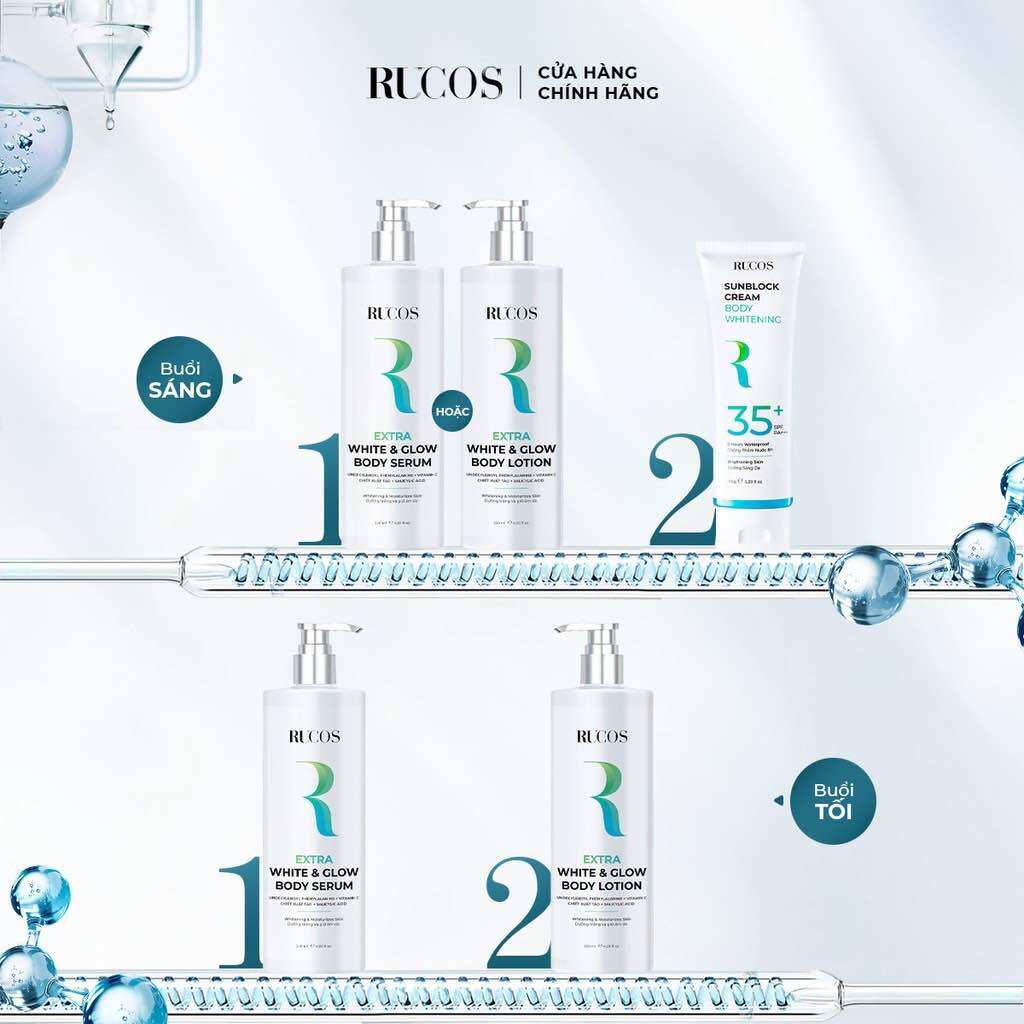 [Combo dưỡng trắng] Extra White & Glow Rucos