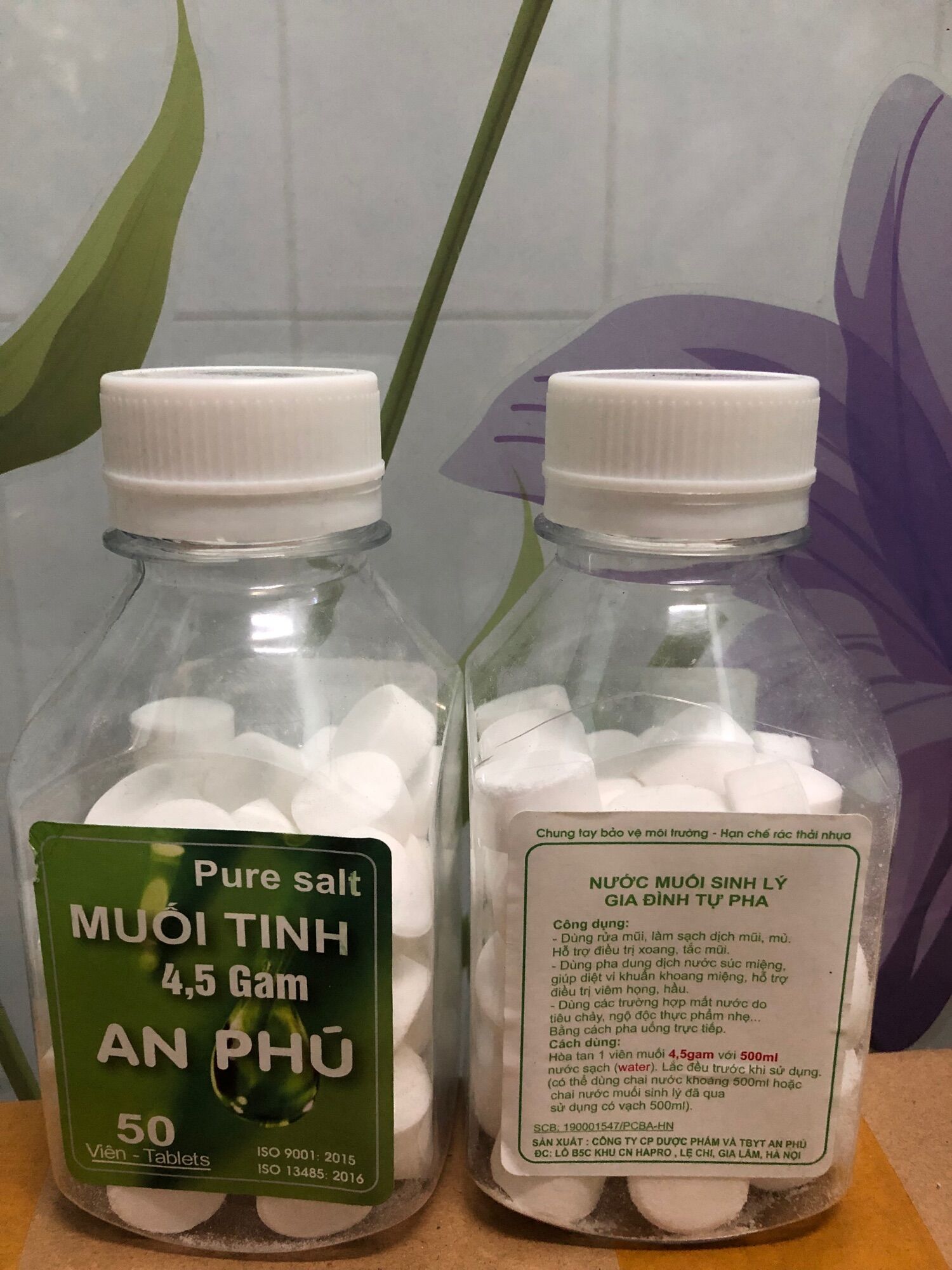 Muối tinh dạng sủi dùng pha nước muối An Phú ( 50 viên / hộp )