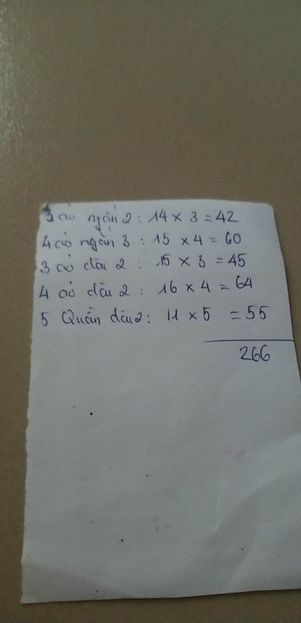 Combo đồ dùng theo yêu cầu