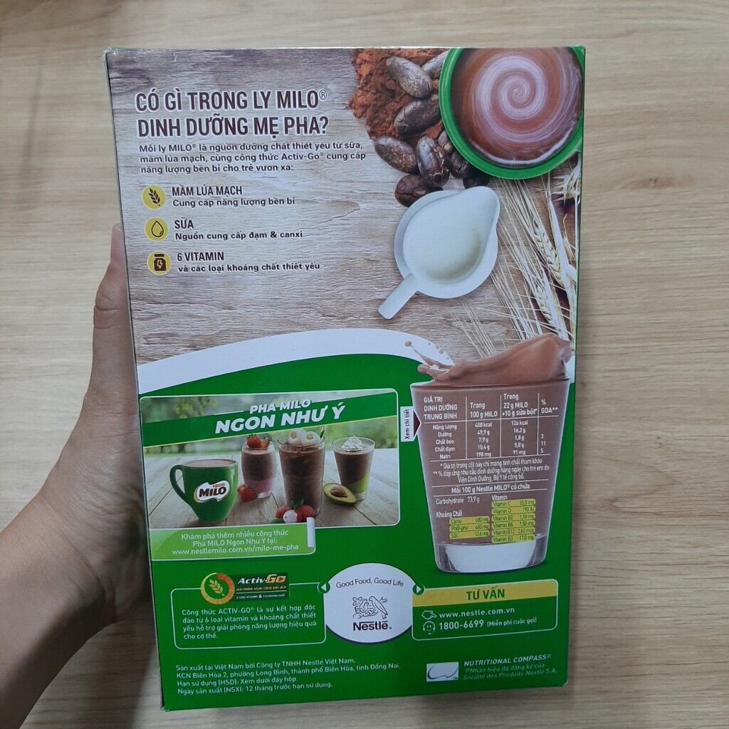 BỘT MILO LÚA MẠCH HỘP 285G