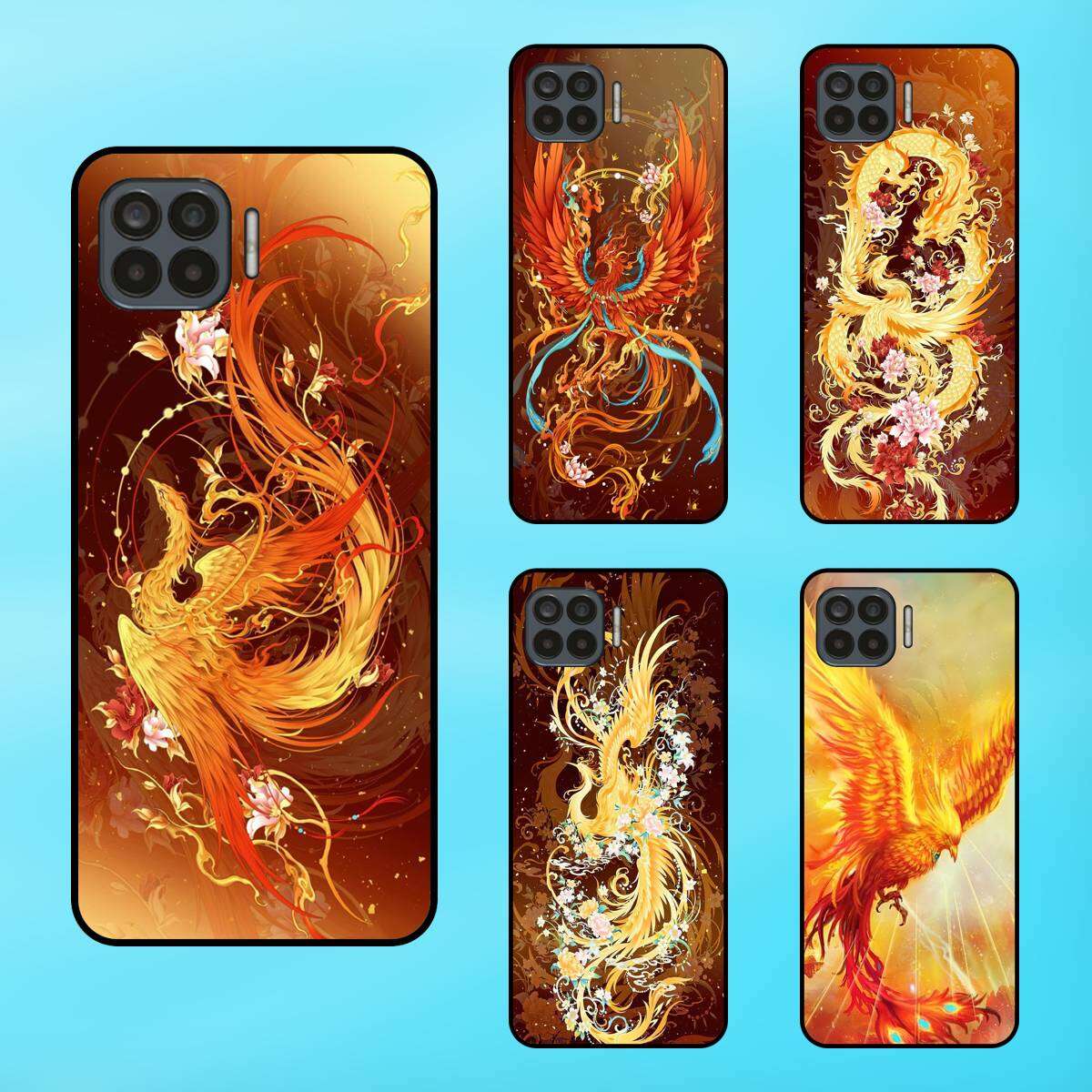 Ốp lưng điện thoại Oppo A73 viền đen Phượng Hoàng Sang Trọng Phong Thuỷ
