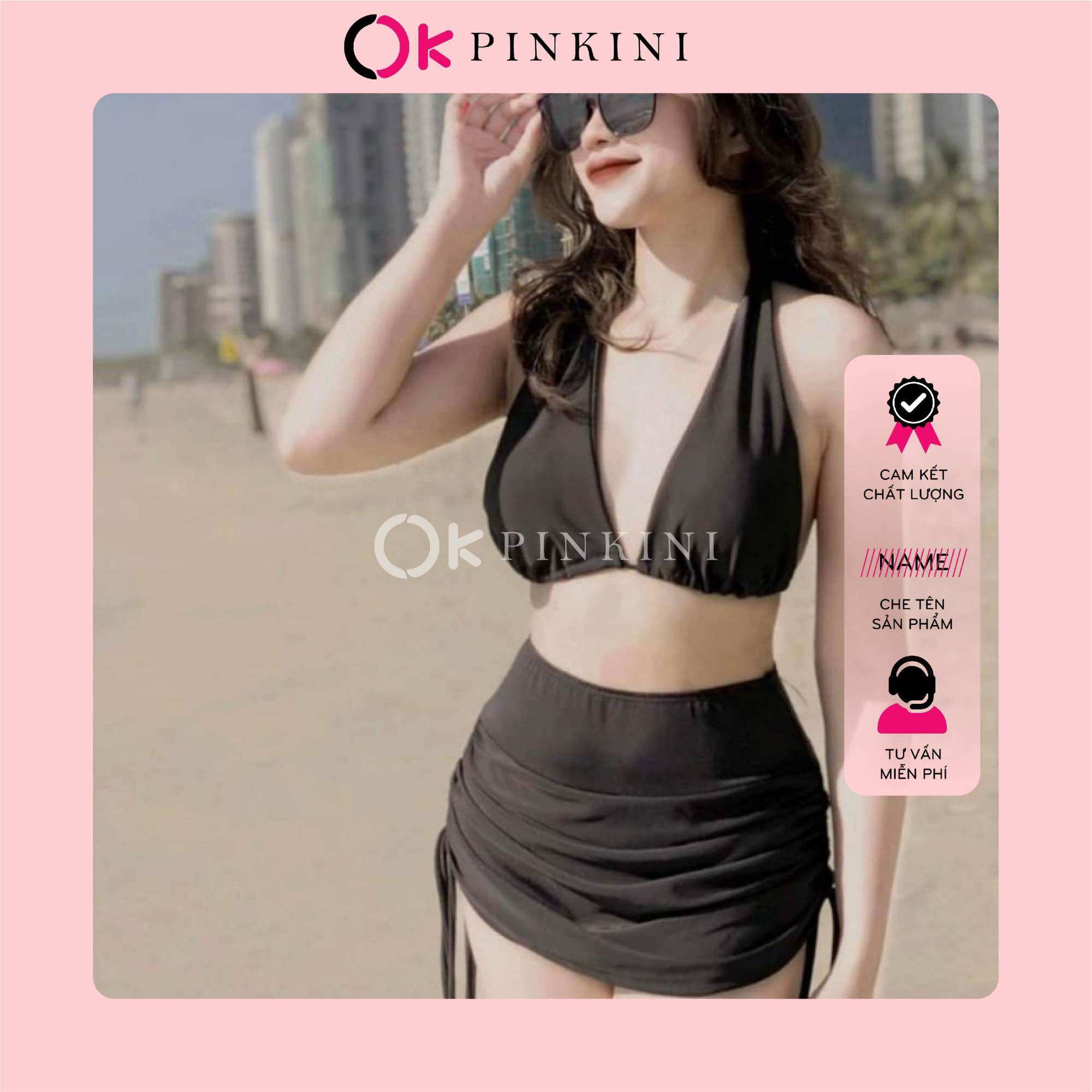 Bikini Đồ Bơi 2 Mảnh Quần Váy Kín Đáo 2M01 (Video, Ảnh Thật)
