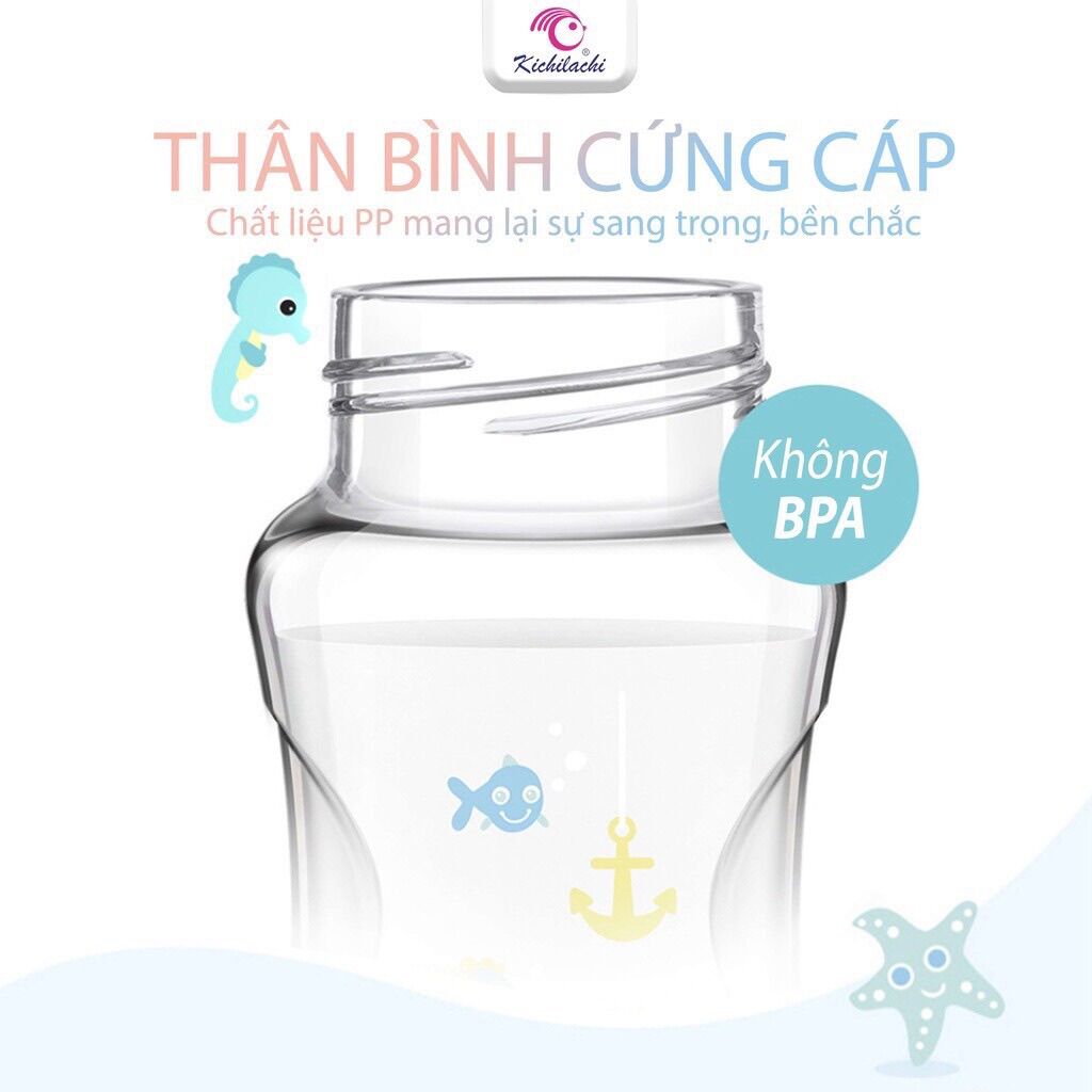 Bình sữa cổ rộng Kichi Natural 125ml, 260ml