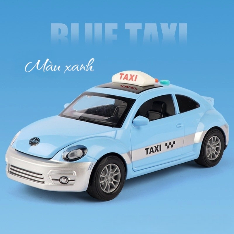 [Tặng kèm pin]Mô hình đồ chơi taxi âm thanh đèn chạy đà