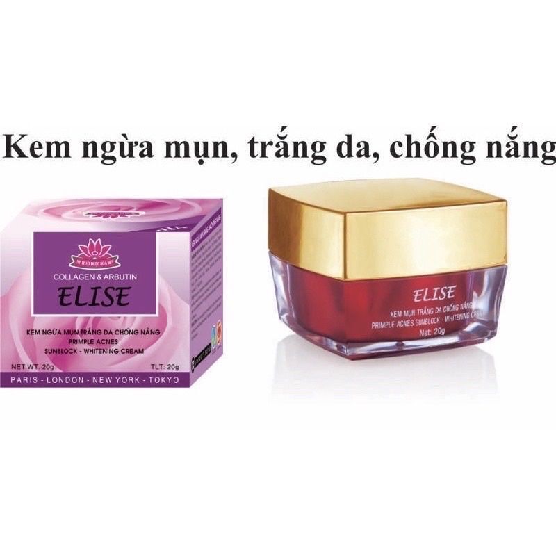 kem mụn ,trắng da ,chống nắng elise 20g