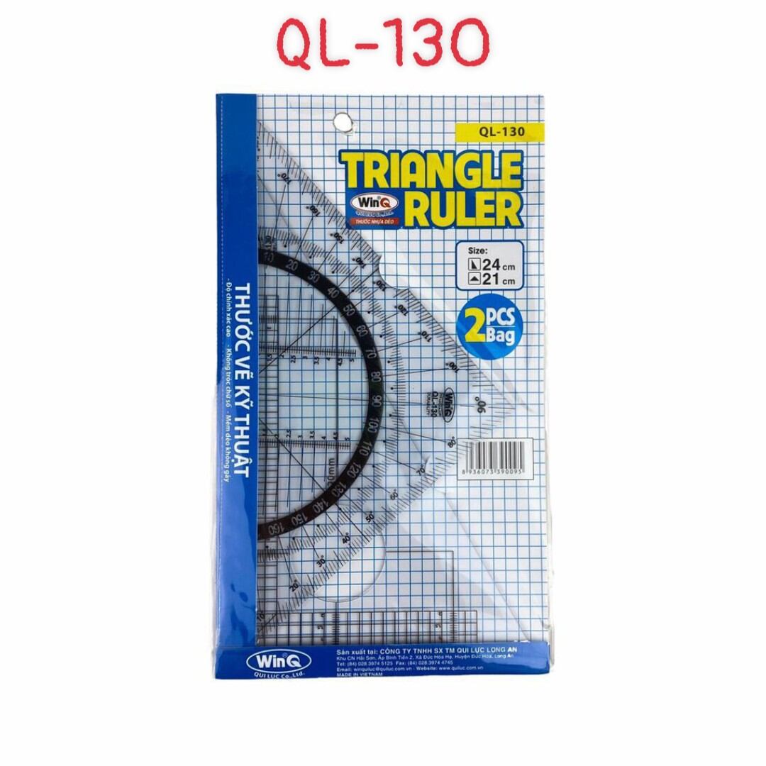 (Combo 2 Bộ)  thước kẻ Eke lớn WinQ (QL-130)