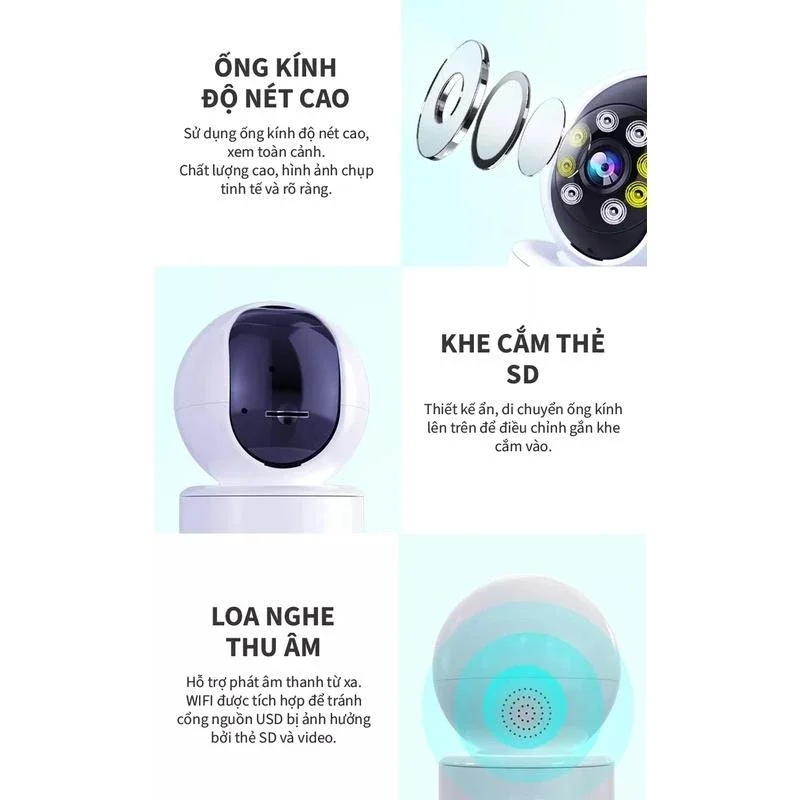 Camera yoosee ys 2031 xoay 360 độ, có đèn hồng ngoại, full hd 1080p - camera yoosee trong nhà | bh 12 tháng