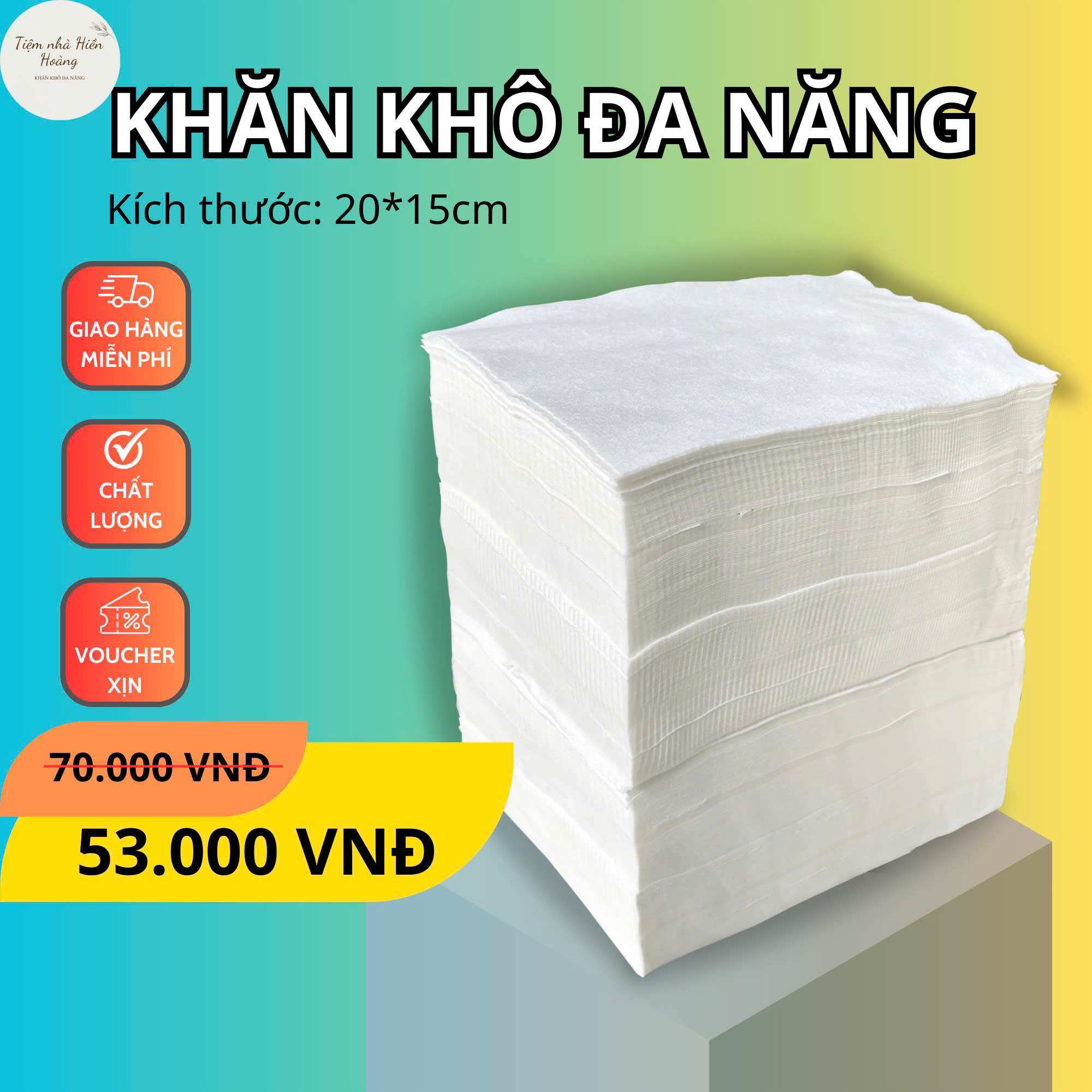 1KG KHĂN VẢI KHÔ ĐA NĂNG(15-20cm) Trơn Nhăn (thay thế khăn giấy nhúng nước ấm lau vệ sinh)