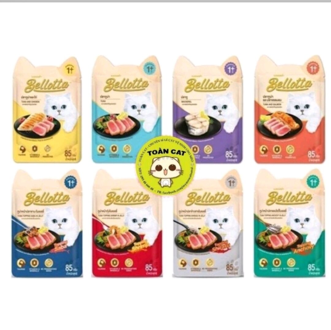 Combo 10 gói Pate Bellotta cho mèo gói 85g- Pate cho mèo