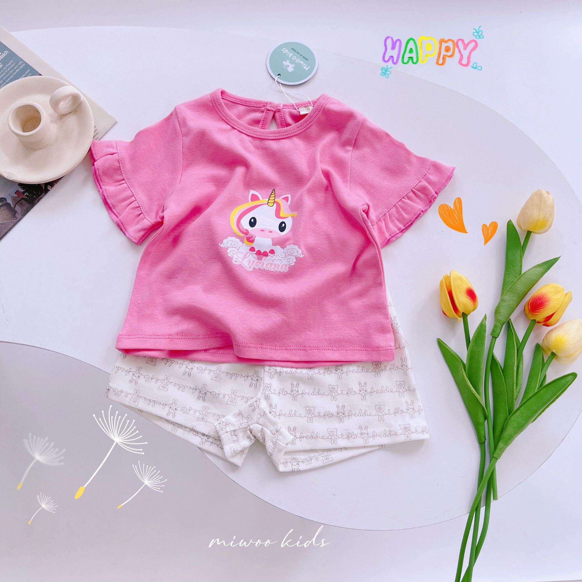 Bộ cọc tay bo zip xuất nhật bé gái