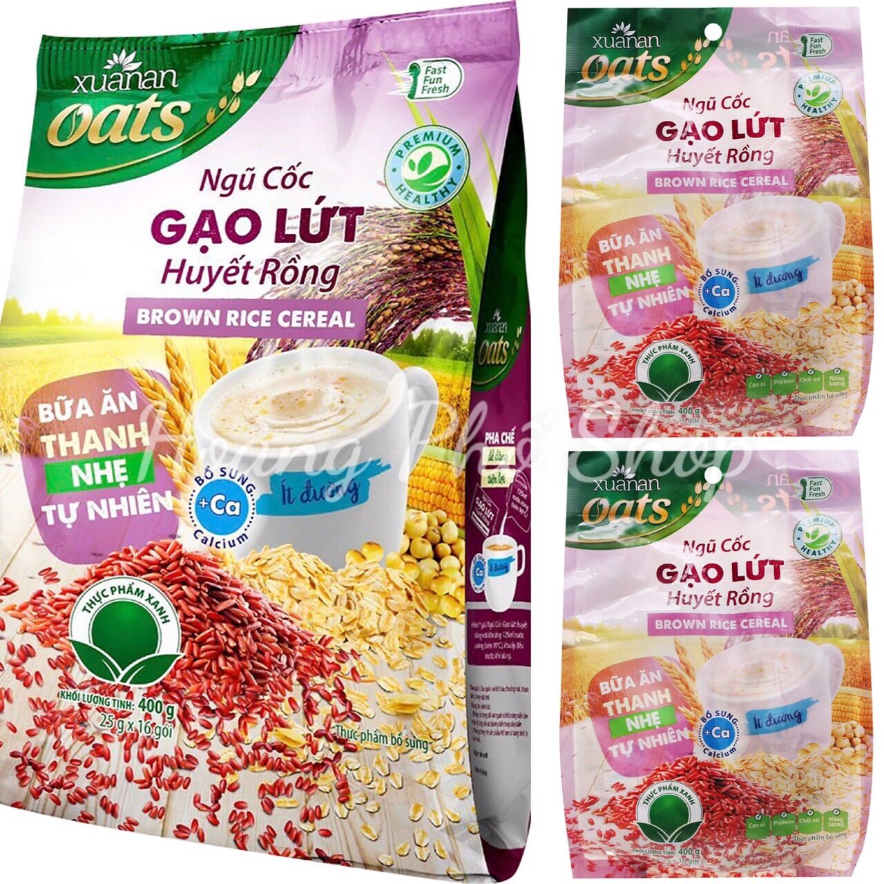 Combo 3 gói ngũ cốc gạo lứt huyết rồng xuân an 400g