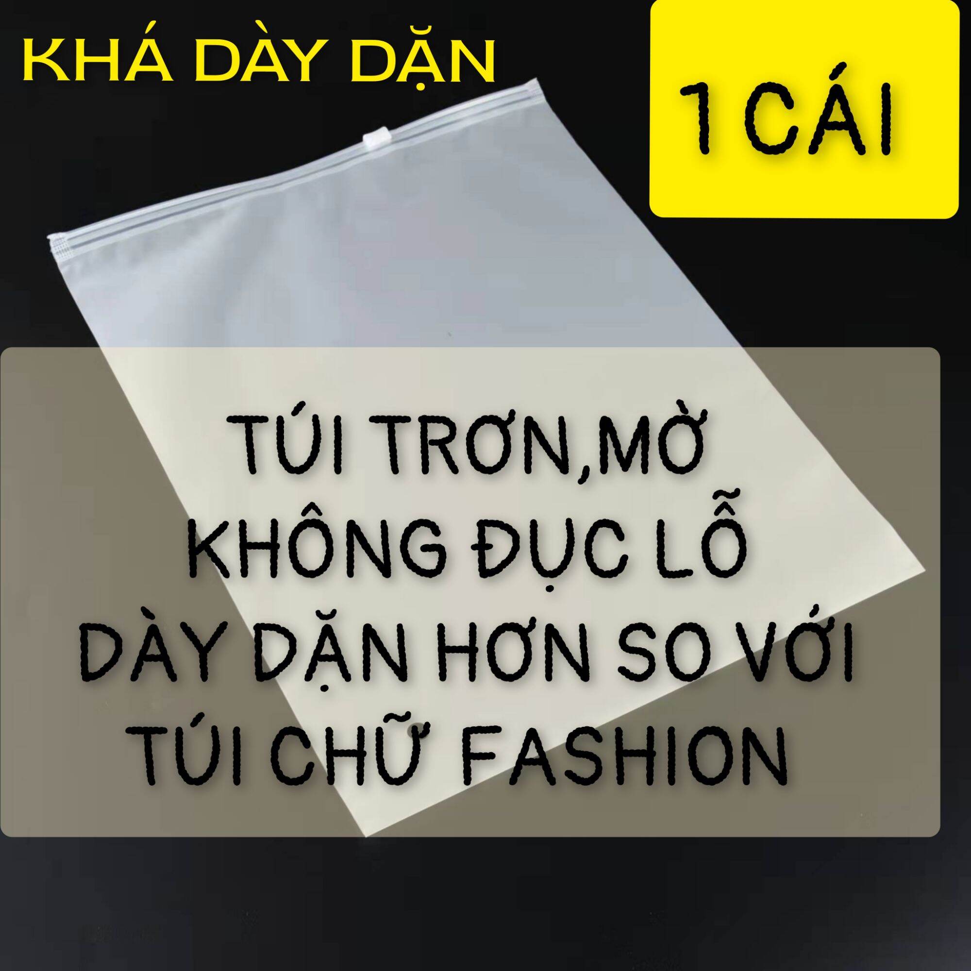 1 CÁI Túi Zip khoá kéo lụa mờ có hai mẫu (mỏng in chữ và dày không in)