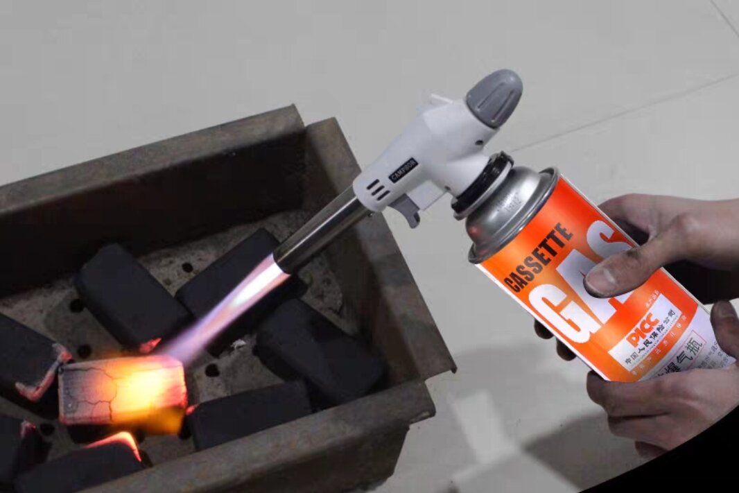 Đầu khò ga mini Đánh lửa tự động 915 xám . vàng.