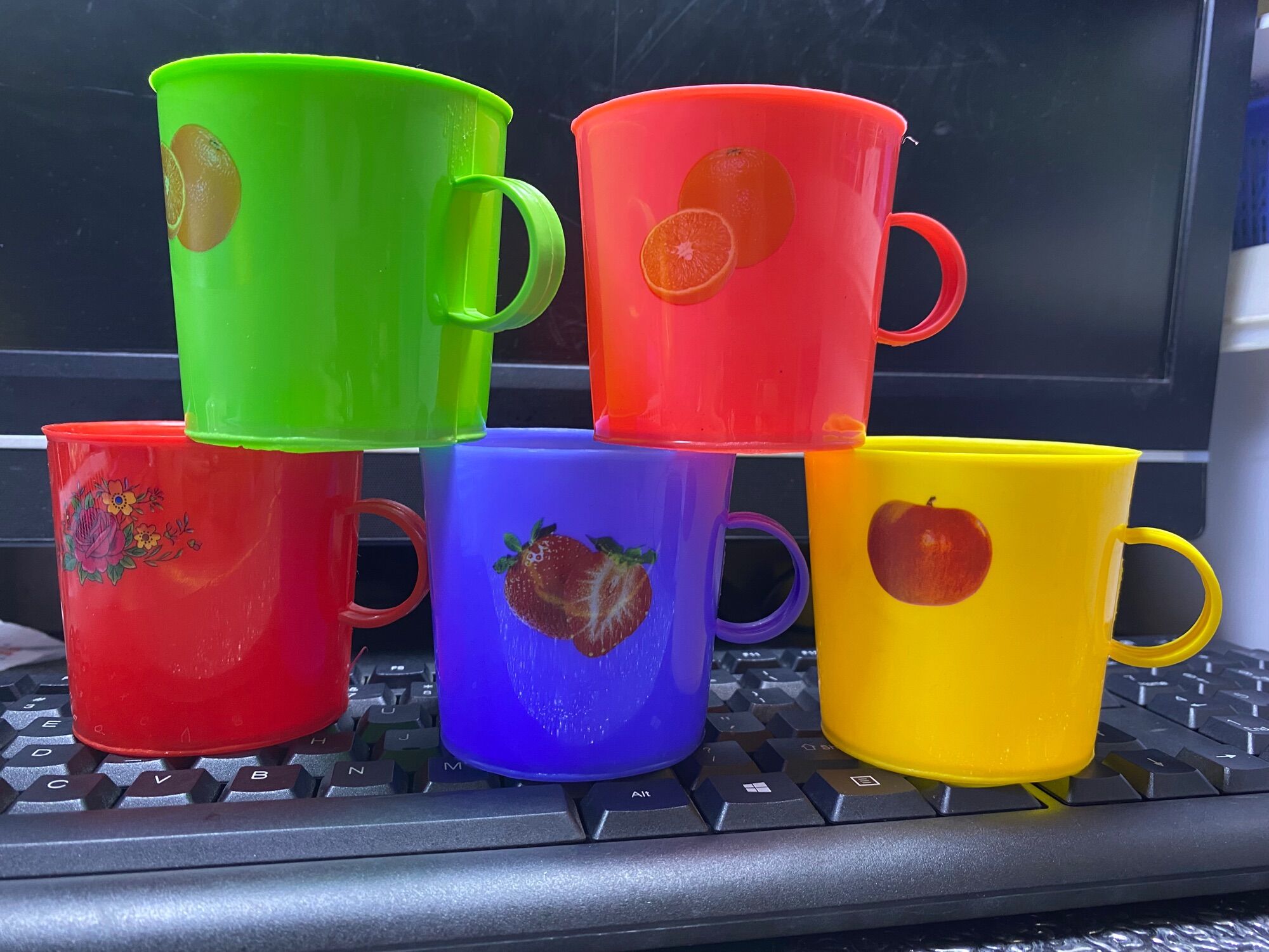 💥 set 10 ca nhựa, hình trái cây dễ thương