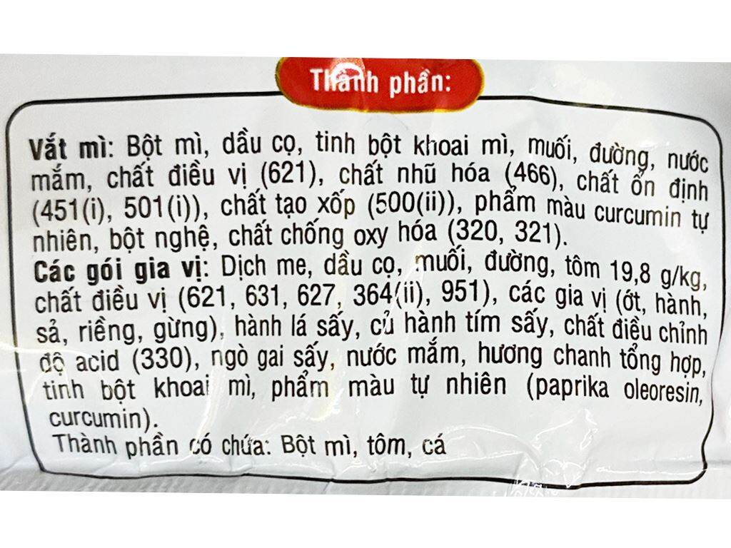 Thùng 30 gói mì Lẩu Thái tôm 80g