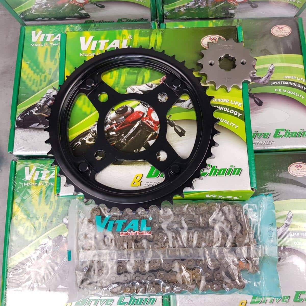 Nhông sên dĩa honda sonic thông số zin 15-42-sên 120-9ly chính hãng vital thái lan