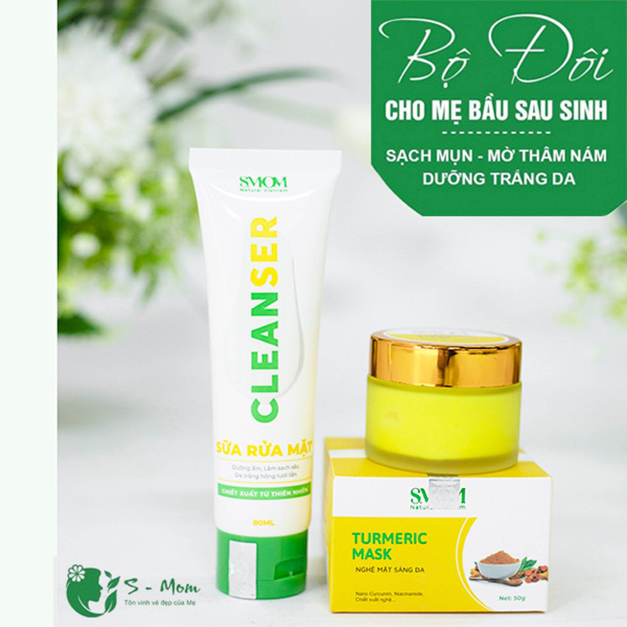 Bộ đôi hoàn hảo Kem nghệ và sữa rữa mặt S-Mom