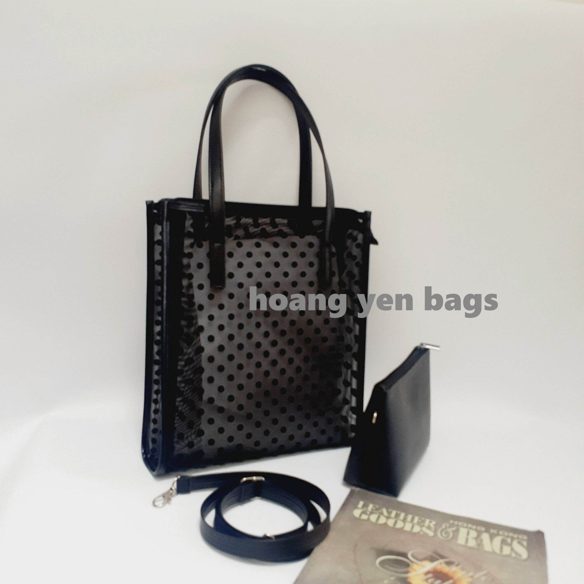 2-in-1 Transparent Women's Handbag for Work, Made of Computer Mesh Material, Can Hold Laptops, A3, A4 Documents, with Wallet and Matching Crossbody Strap - 5