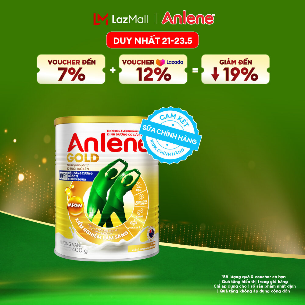 [Voucher giảm đến 26%]Sữa Bột Anlene Gold Hương Vani 400G