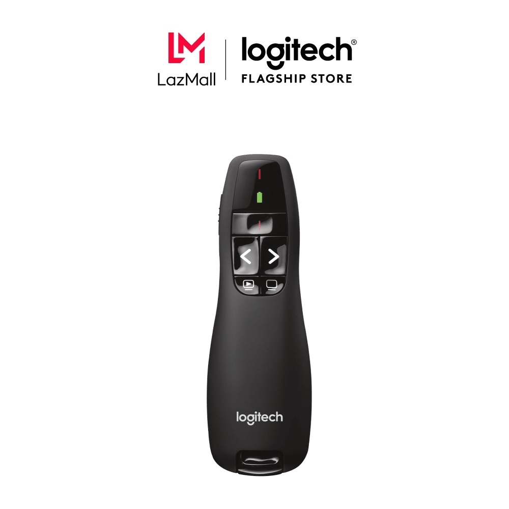 Bút trình chiếu Logitech R400 - Đèn chiếu laze đỏ, Phạm vi 15m, Cắm là sử dụng ngay, Đầu thu không d