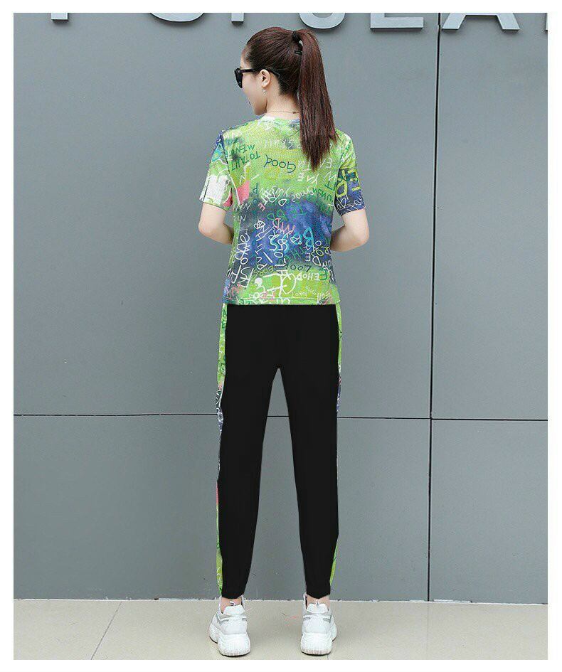 Đồ bộ nữ in họa tiết chữ 3D cao cấp