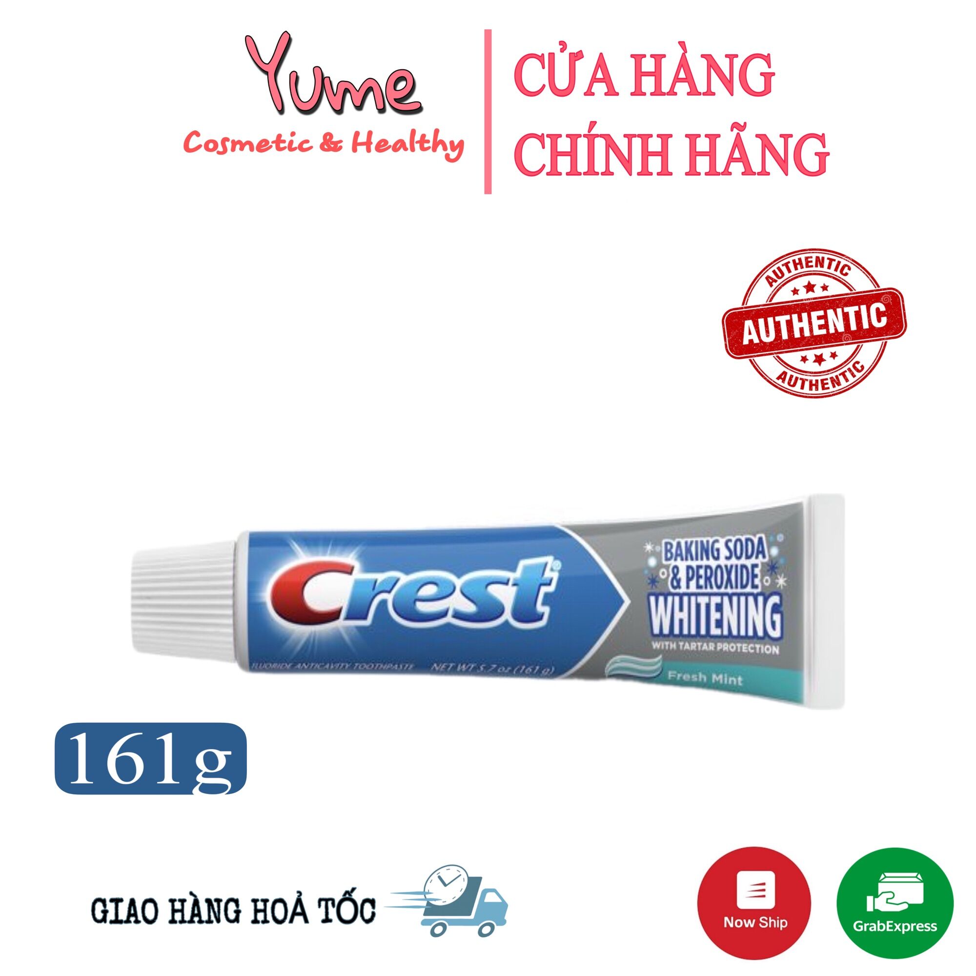 Kem đánh răng Crest Baking Soda & Peroxide Whitening 161g