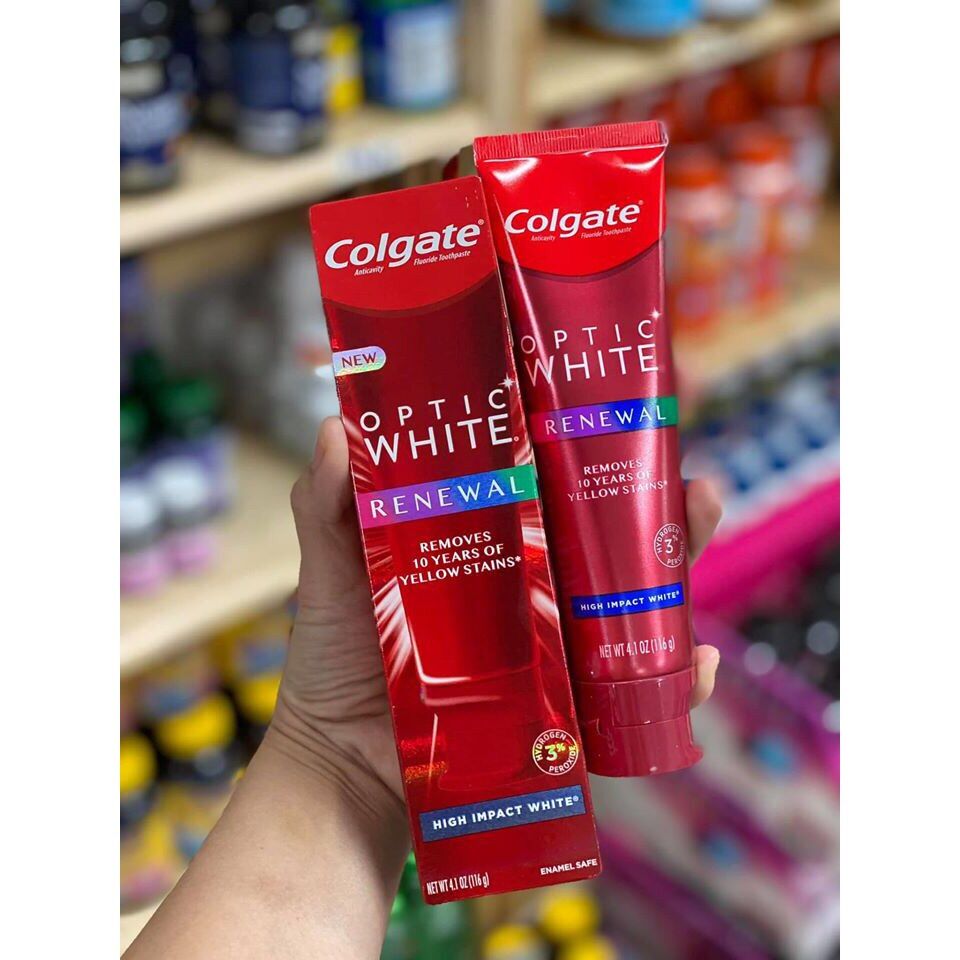 [HCM][HÀNG MỸ] Kem đánh răng Colgate Optic White Renewal (1 tuýp 116g) - Hàng Mới