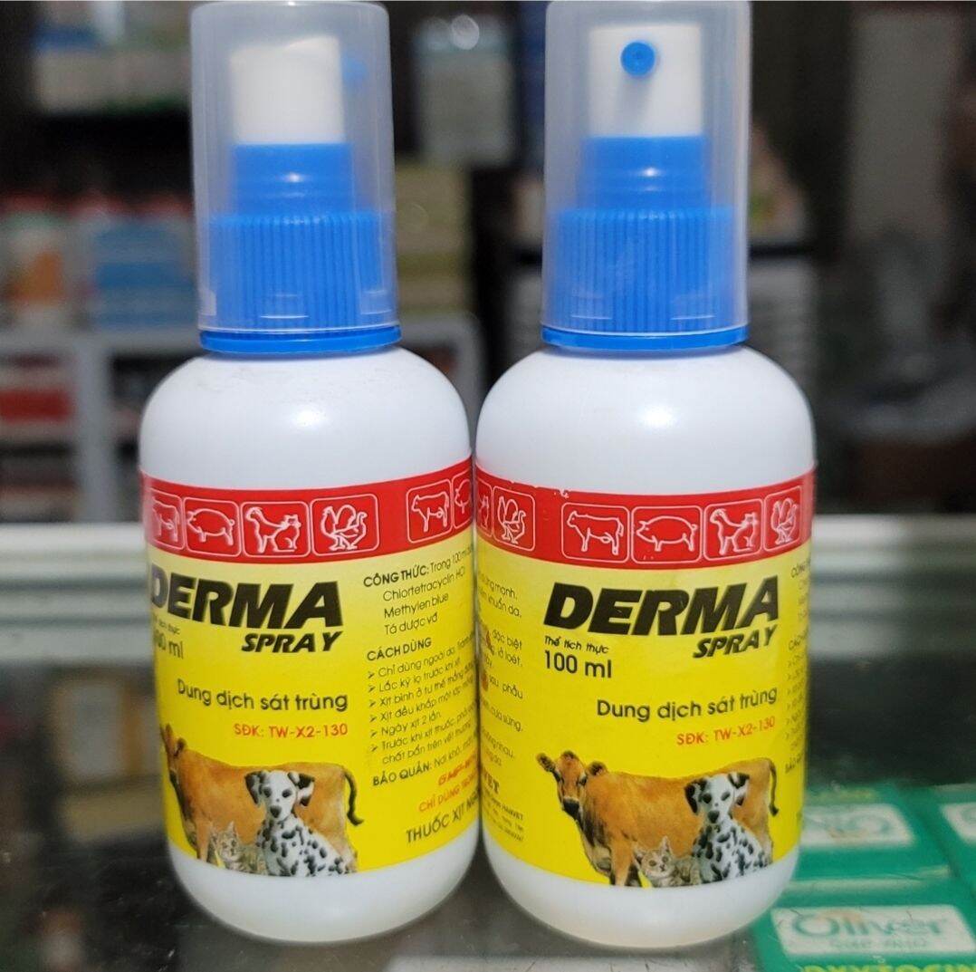 1 Chai dung dịch sát trùng Derma spray 100ml chuyên dùng cho thú cưng